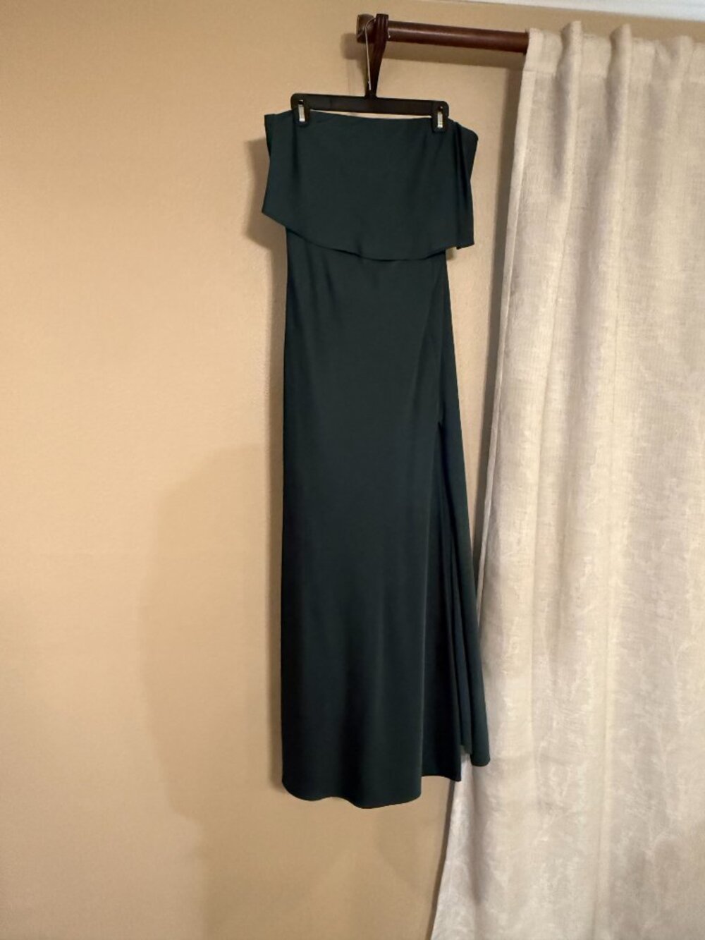 Lulus Alluring Behavior Emerald Green Satin Strapless Maxi Dress - Picture 4 of 5
